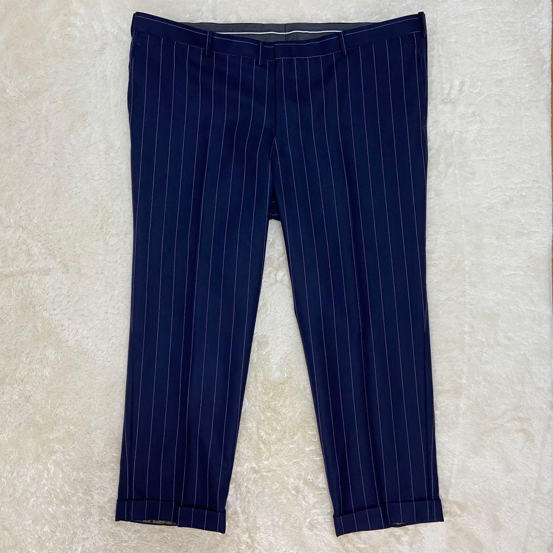 美品✨️CANONICO ハナビシ ダブル ストライプ オーダーメイドスーツ 紺