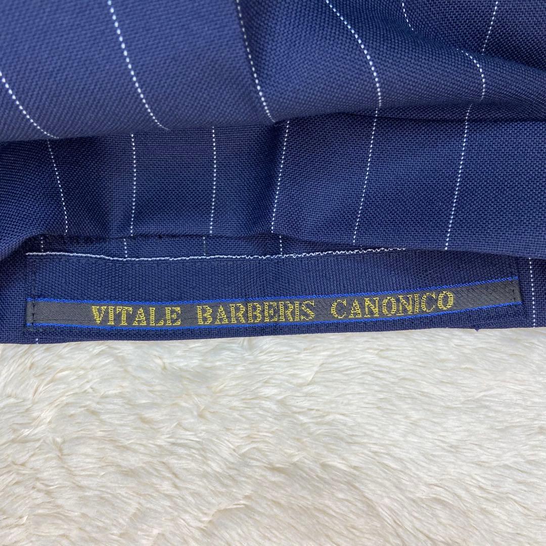 美品✨️CANONICO ハナビシ ダブル ストライプ オーダーメイドスーツ 紺
