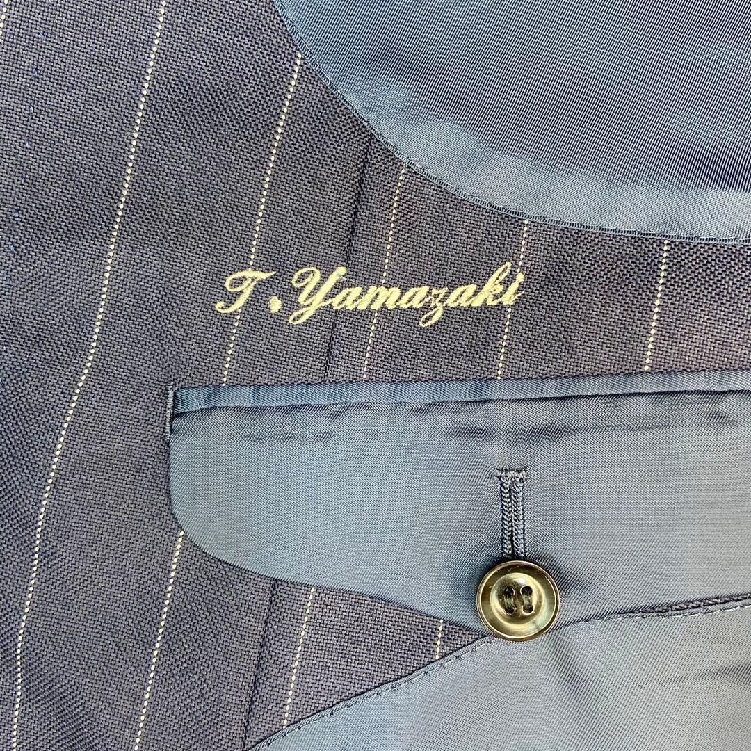 美品✨️CANONICO ハナビシ ダブル ストライプ オーダーメイドスーツ 紺