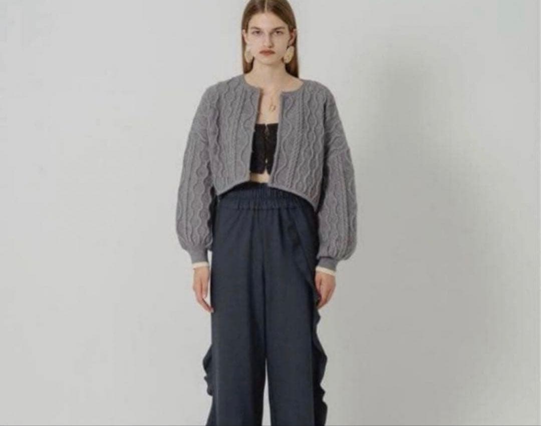 トップス eaphi CABLE KNIT CARDIGAN gray
