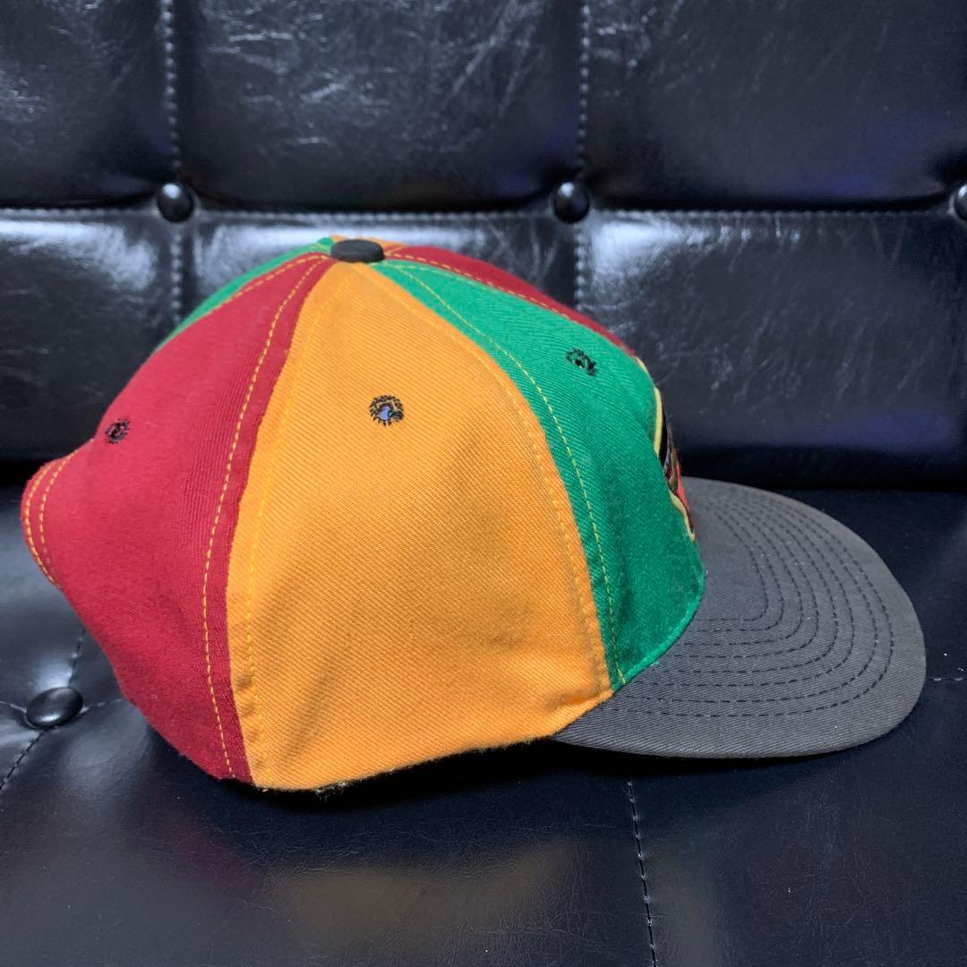 80s USA製 オールド stussy ラスタ調 ベースボール キャップ 帽子