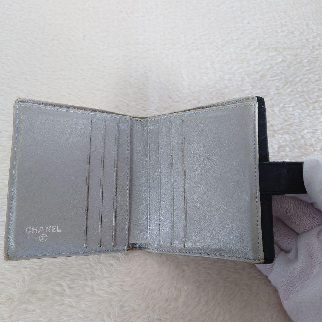 CHANEL カメリア 三つ折 コンパクト ウォレット