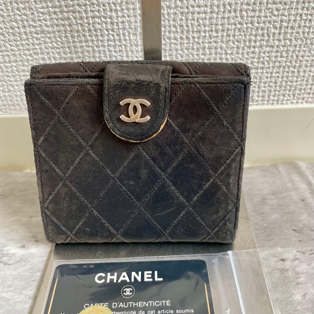CHANEL ビコローレ Wホック ラムスキン 二つ折り財布 ウォレット