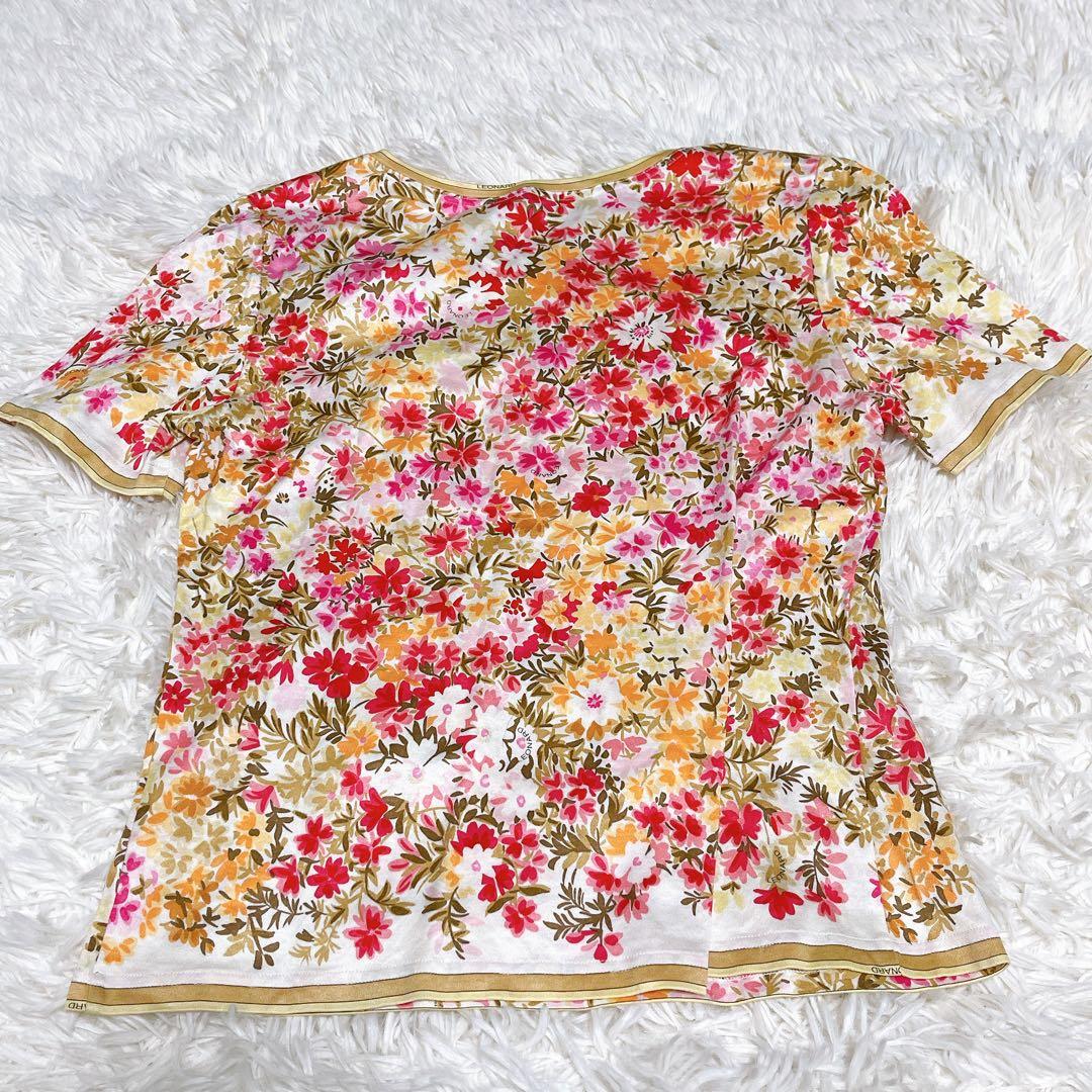美品　レオナール　カーディガン　Tシャツ　2点セット　花柄　M