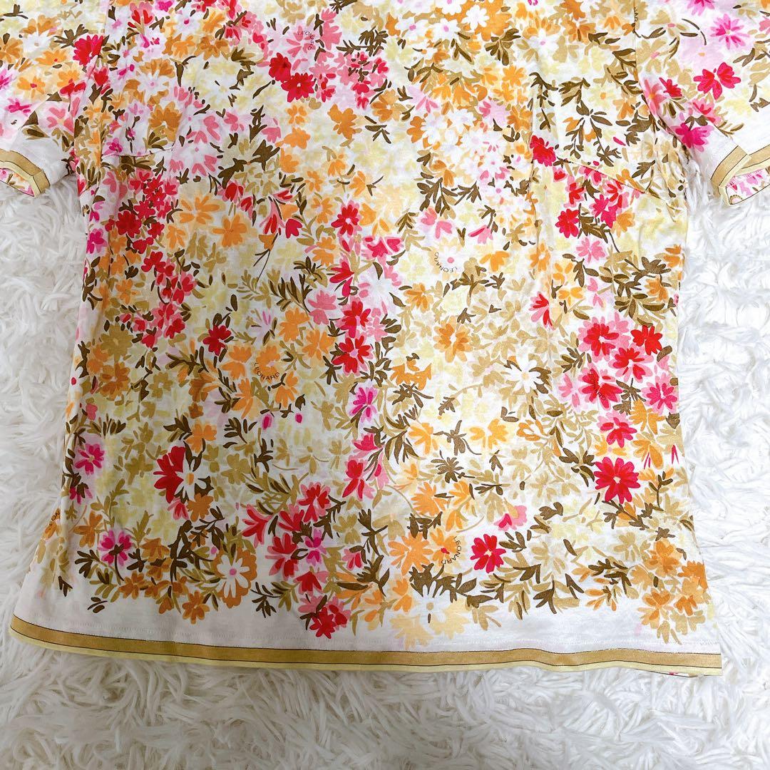 美品　レオナール　カーディガン　Tシャツ　2点セット　花柄　M