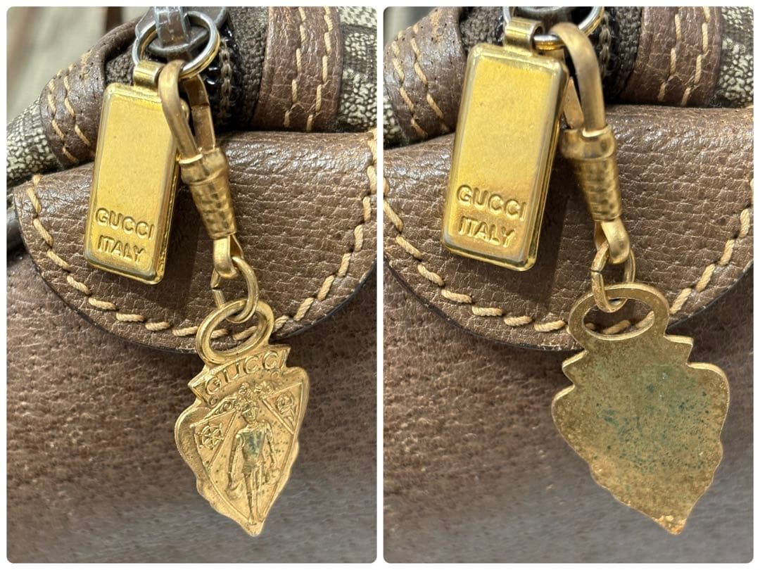GUCCI グッチ　GG スプリーム　ボストンバッグ　ベージュ　ユニセックス