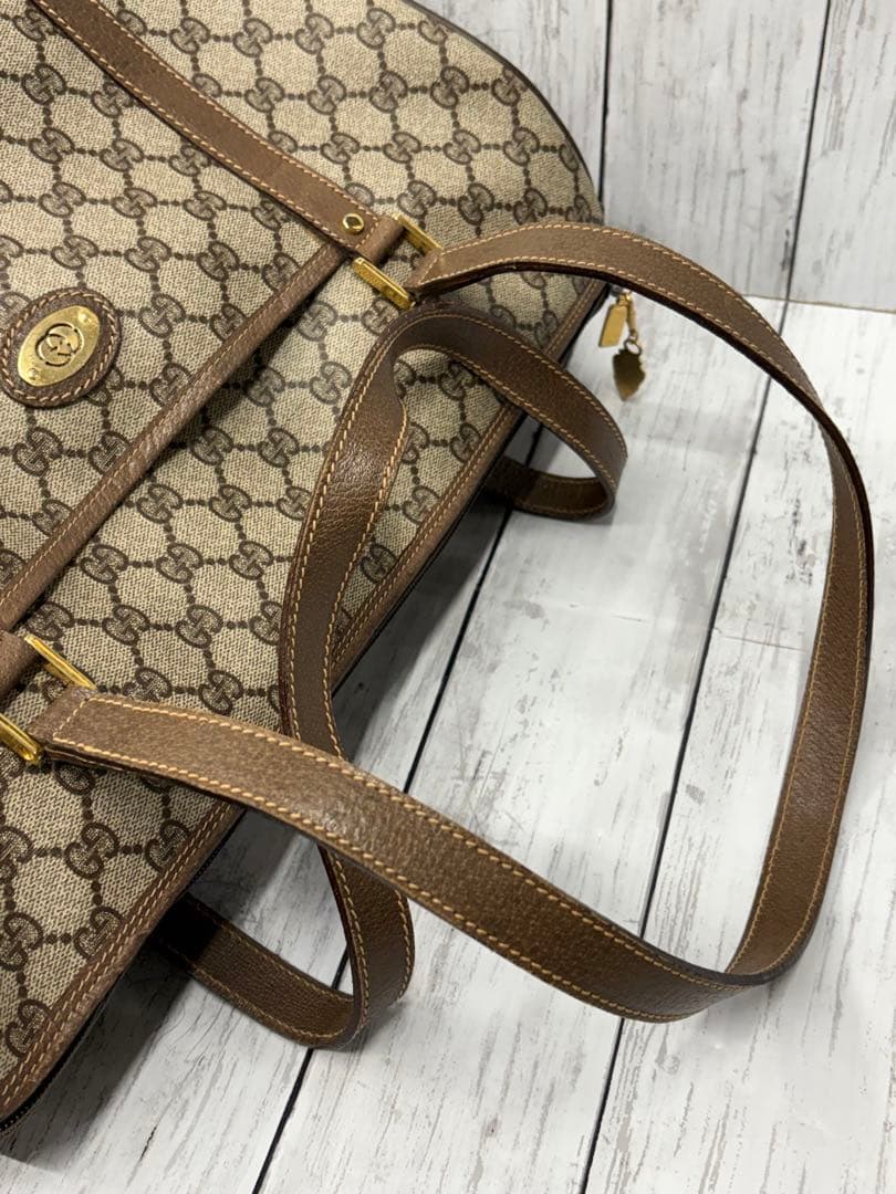 GUCCI グッチ　GG スプリーム　ボストンバッグ　ベージュ　ユニセックス