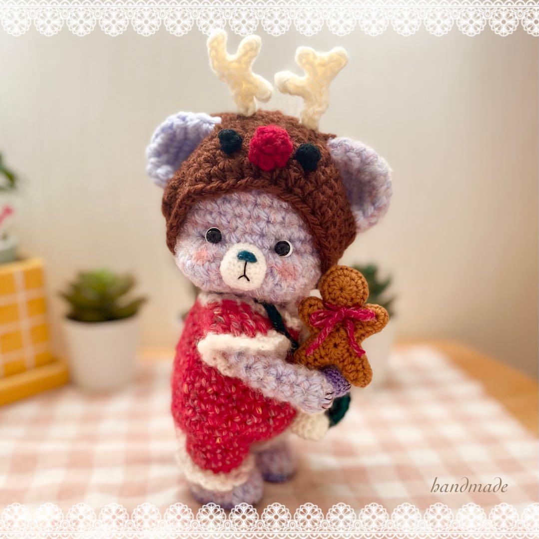 ろ*け様 作家Megmeg's Doll様の許可有り＊くま　クリスマス　サンタ