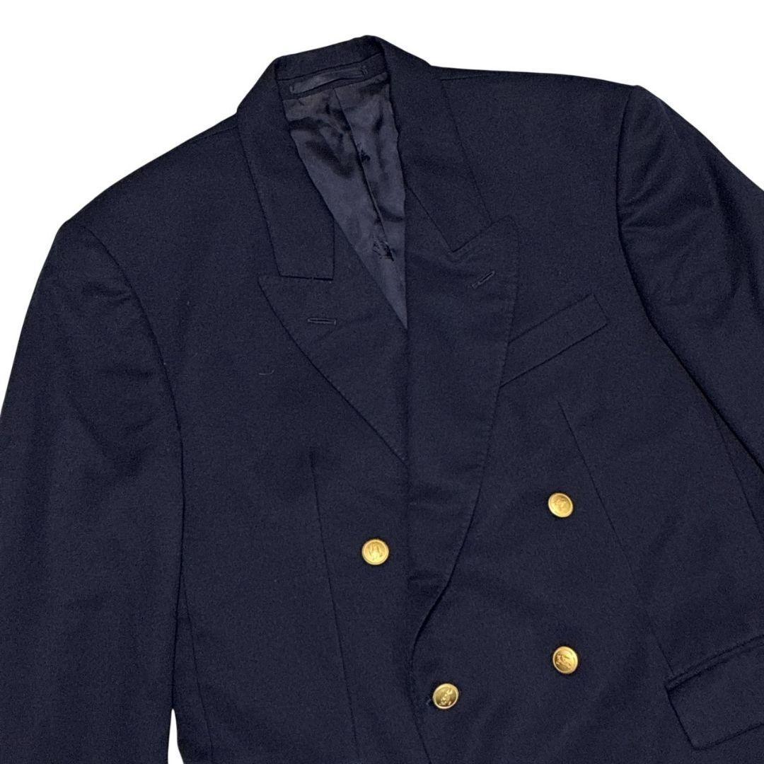【美品】Burberrys バーバリー ダブル ジャケット 紺ブレ カシミヤ混