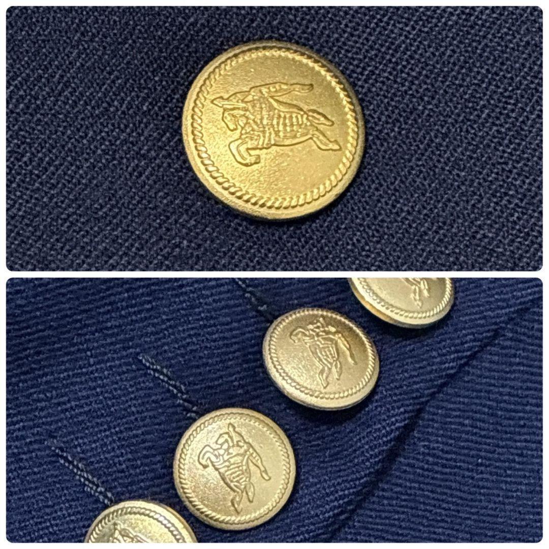 【美品】Burberrys バーバリー ダブル ジャケット 紺ブレ カシミヤ混