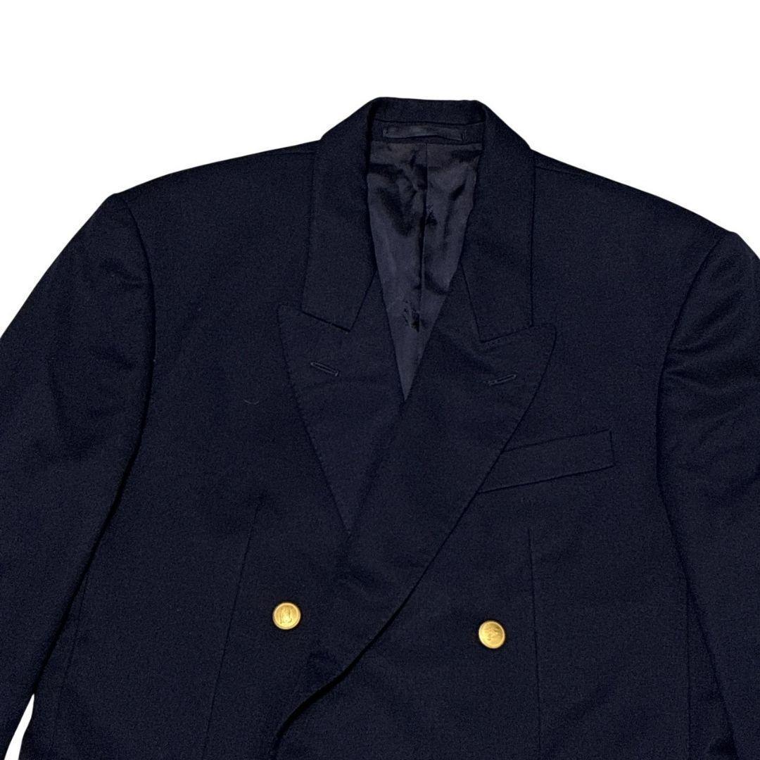 【美品】Burberrys バーバリー ダブル ジャケット 紺ブレ カシミヤ混