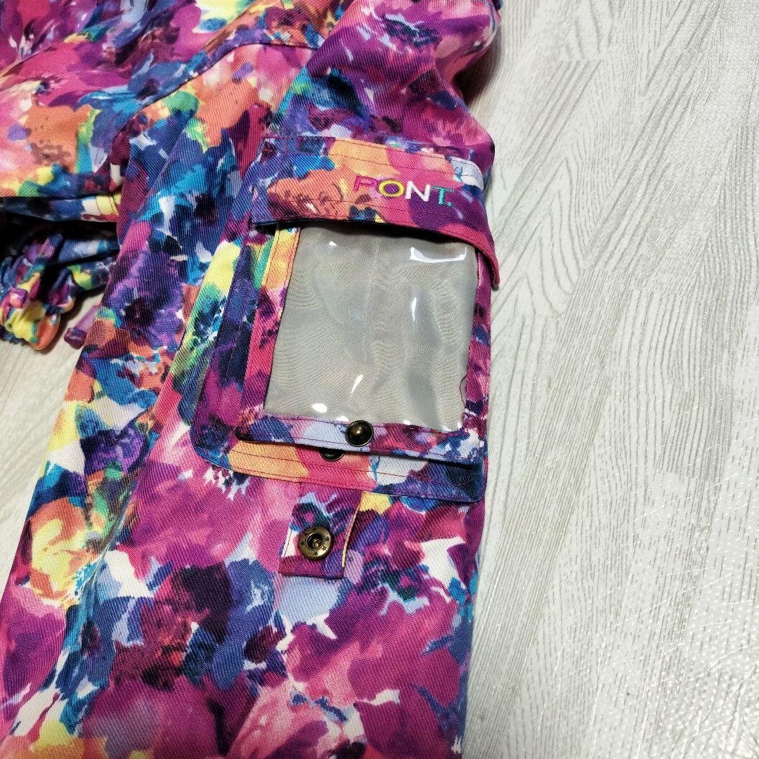 PONTAPES 花柄スノーボードウェア　スキーウェア上下セット ゴーグル手袋付