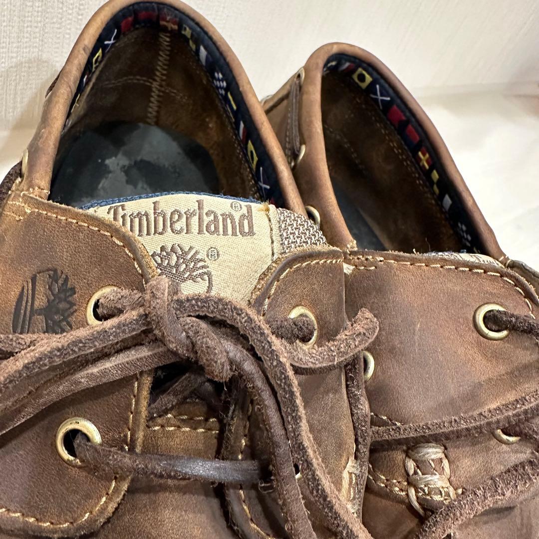 【国旗】Timberland ブラウン モカシンシューズ 28cm