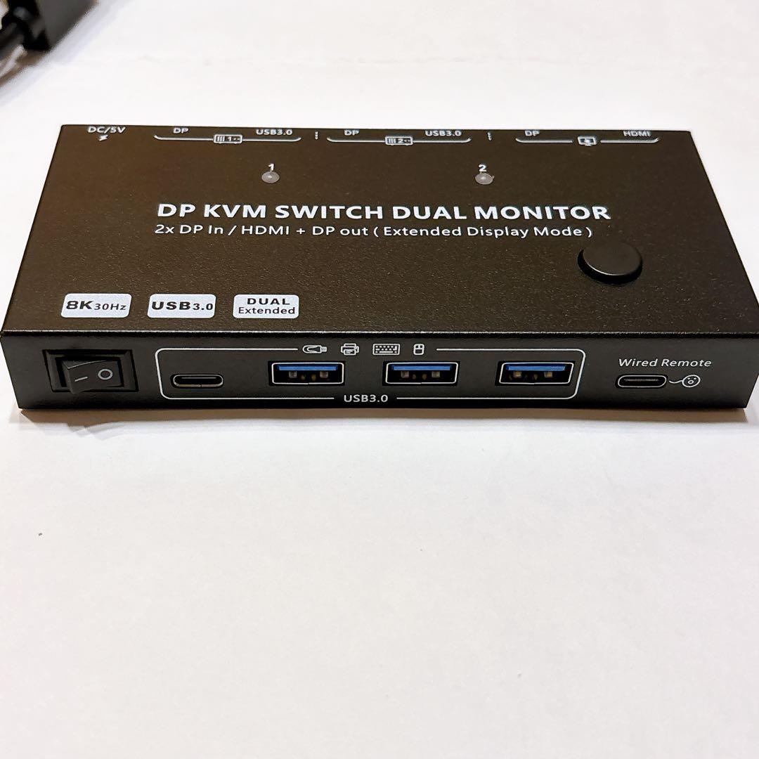 AIMOS デュアルモニター USB3.0 KVM 切替器 2入力2出力