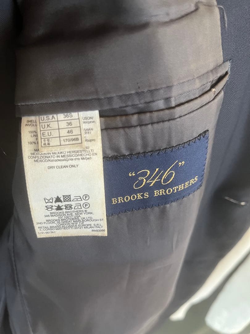 BROOKS BROTHERS 346 ビジネスジャケット ネイビー サイズ36