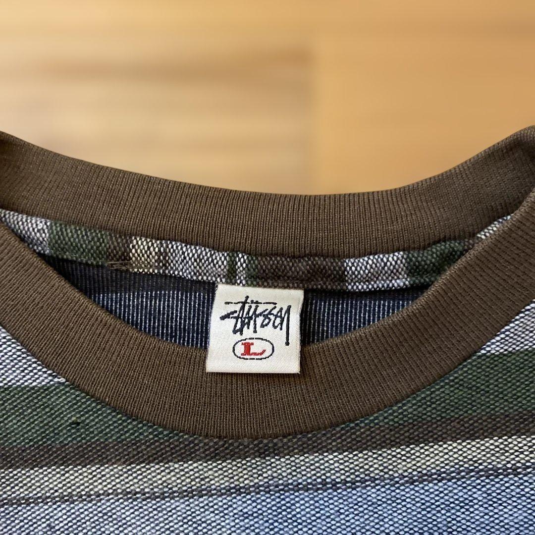 old stussy ボーダー　ロンT