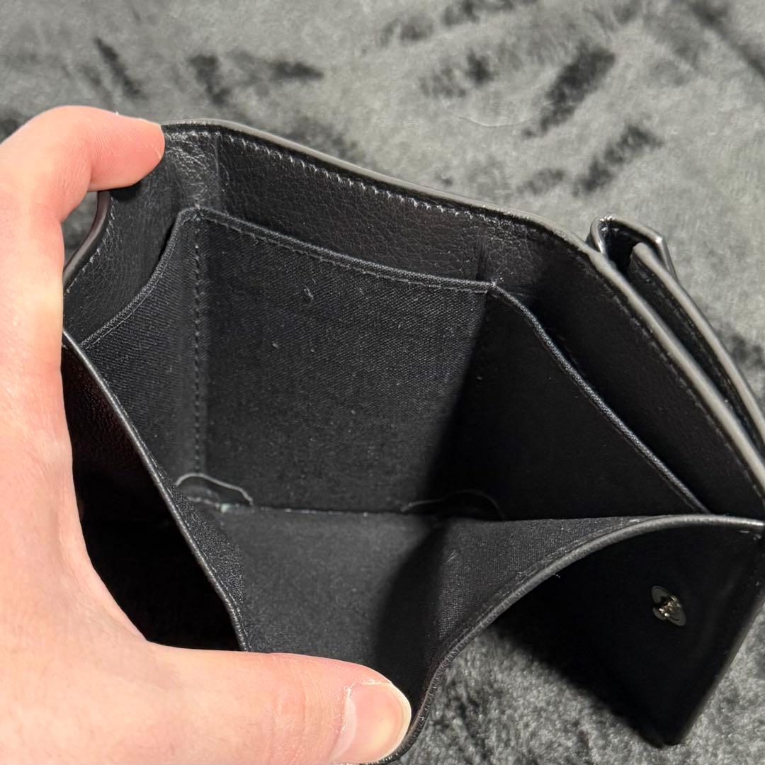 最終値下げ‼️バレンシアガ ペーパーミニウォレット 三つ折り財布 美品 ブラック