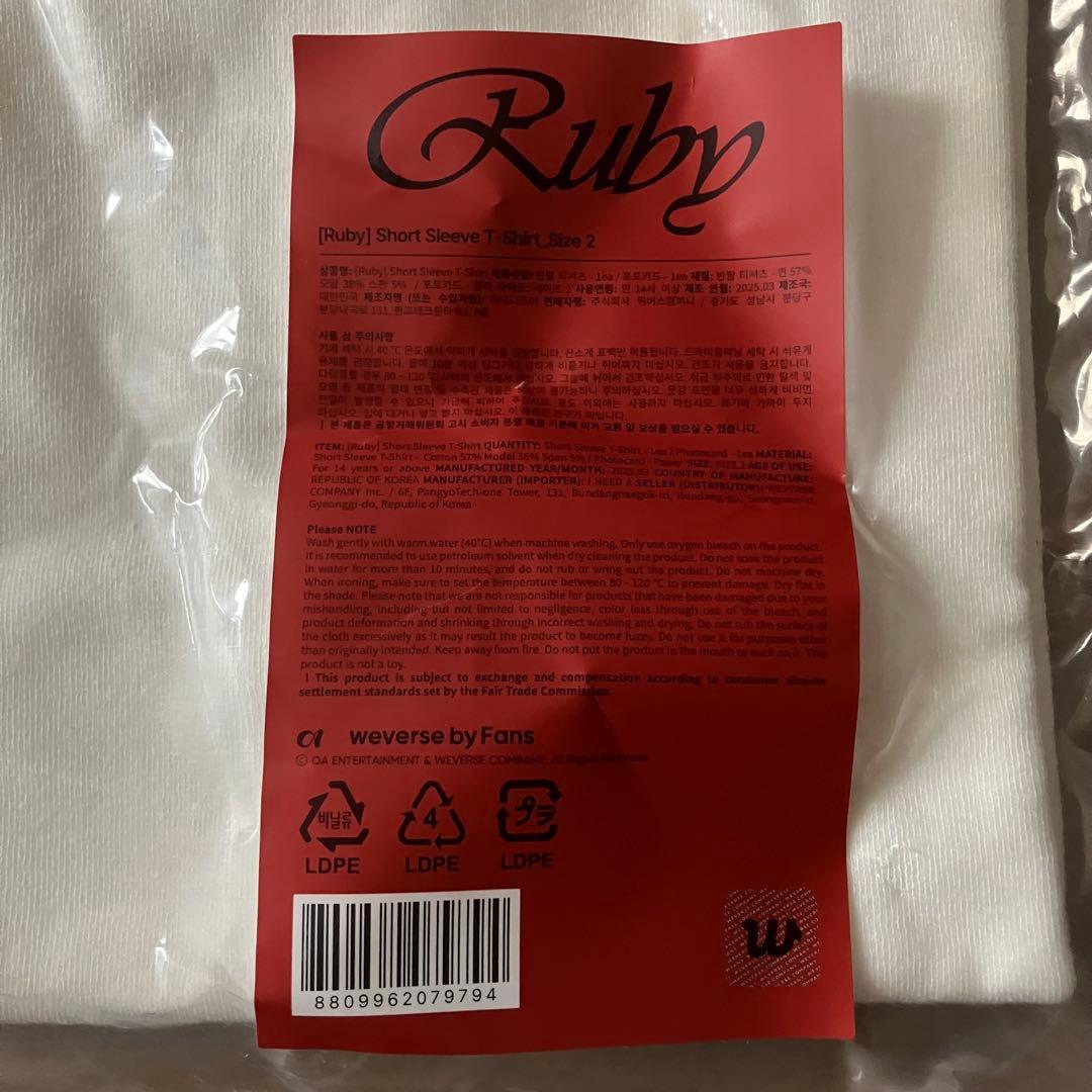 【トレカ無】BLACKPINK ジェニ Ruby ショート スリーブ Tシャツ②