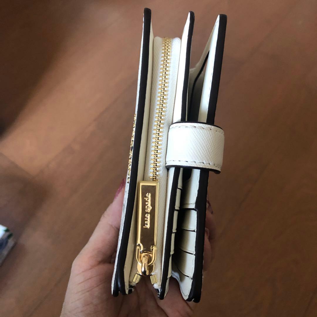 kate spade 二つ折り財布 アイボリー 花柄