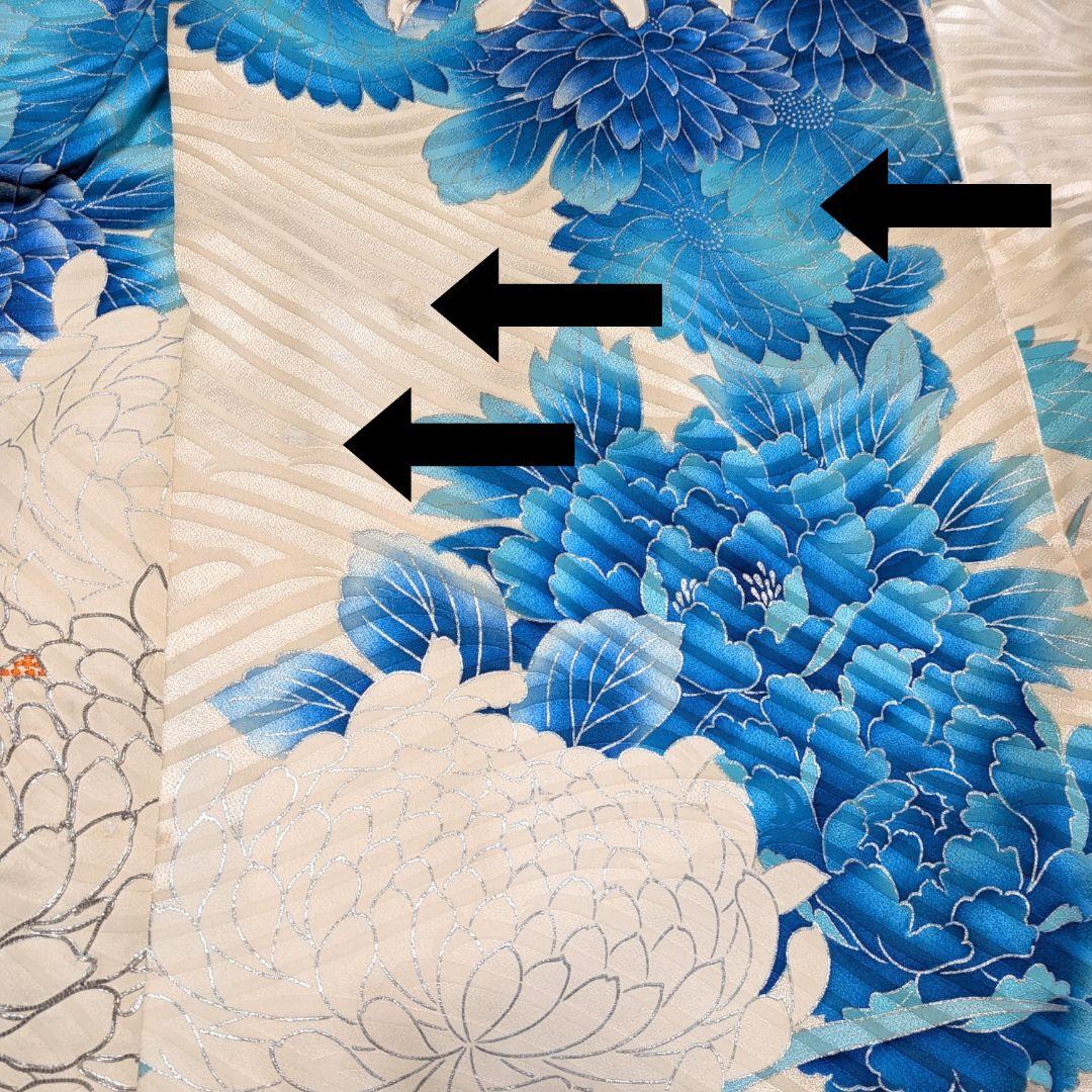 振袖フルセット(9点)成人式・高級手描き・豪華銀駒刺繍・くすみカラー・大輪花模様