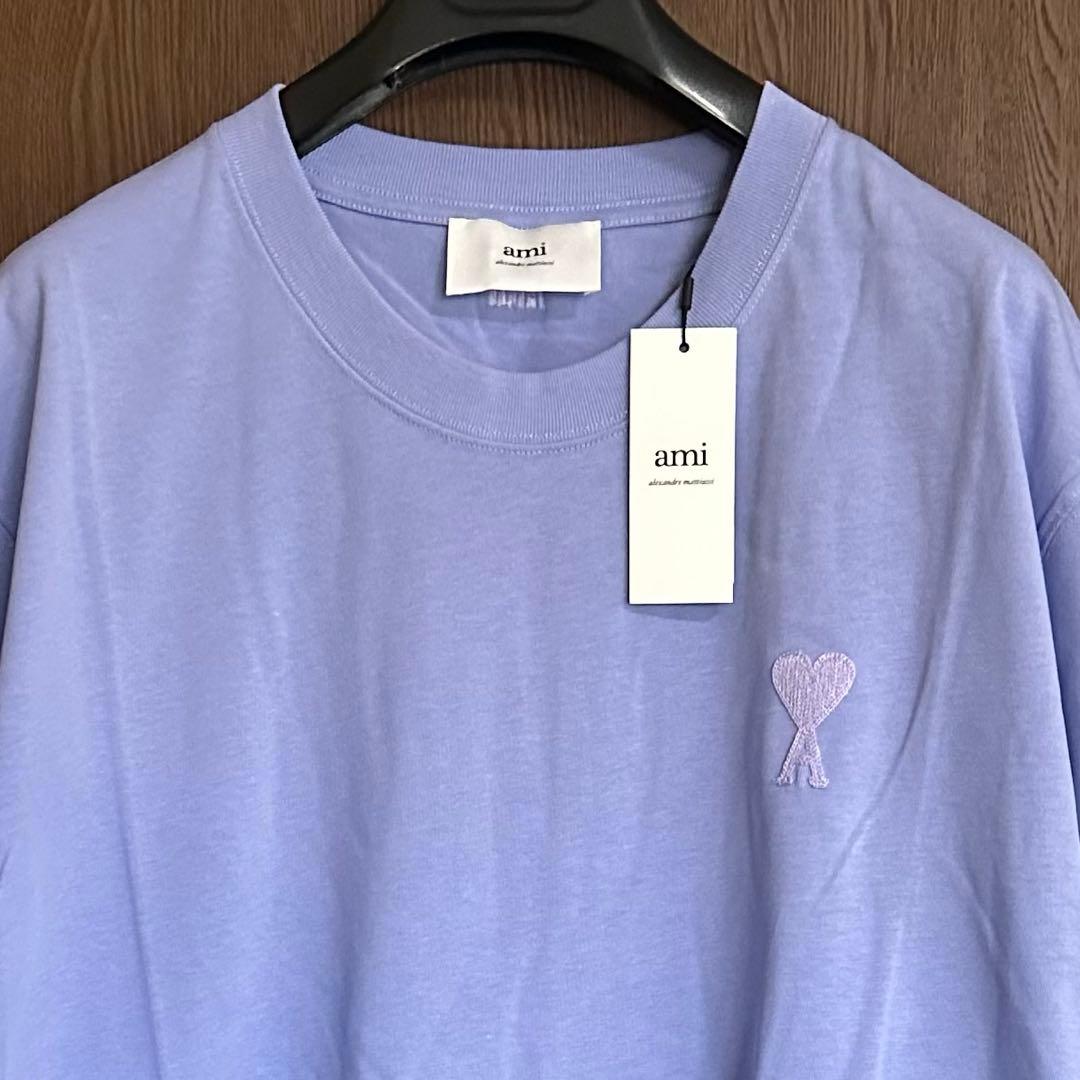 新品 AMI Paris アミ ブランドロゴ Tシャツ バイオレット XXXL