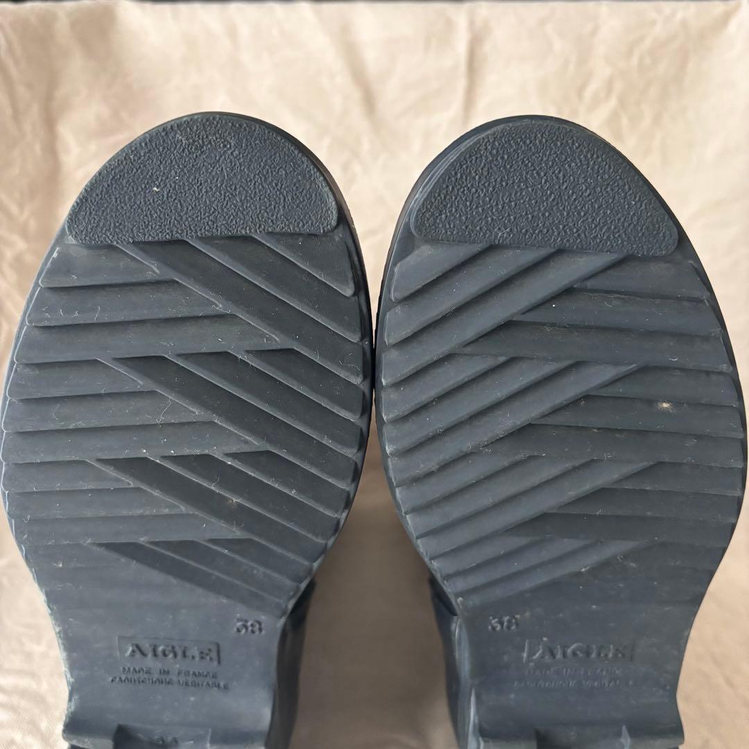 AIGLE ミドルラバーブーツ 38 24.5cm ダークネイビー レインブーツ