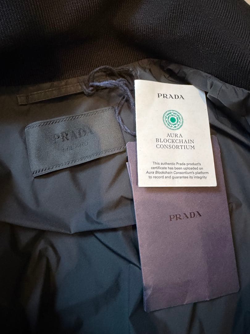 PRADA ブラック シルク ナイロン ジップアップ ジャケット