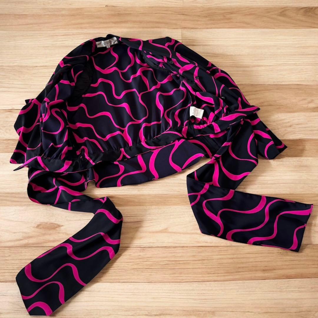 ビンテージ GIVENCHY 総柄　ブラウス　ウエストリボン　ゴージャス