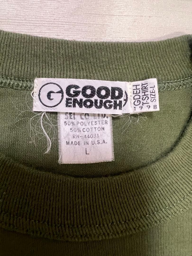 GOOD ENOUGH GEロゴTシャツ Lサイズ オリーブグリーン
