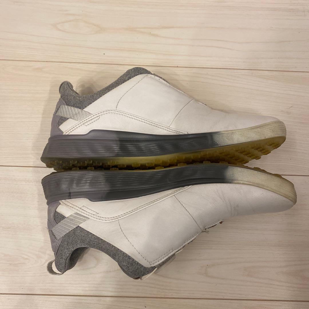 ECCO ウィメンズ ゴルフシューズ 24.5cm 白/シルバーグレー