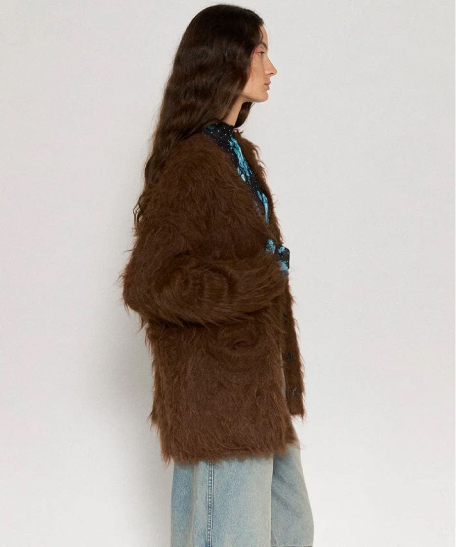 美品　メゾンスペシャル　フラッフィーシャギーカーディガン