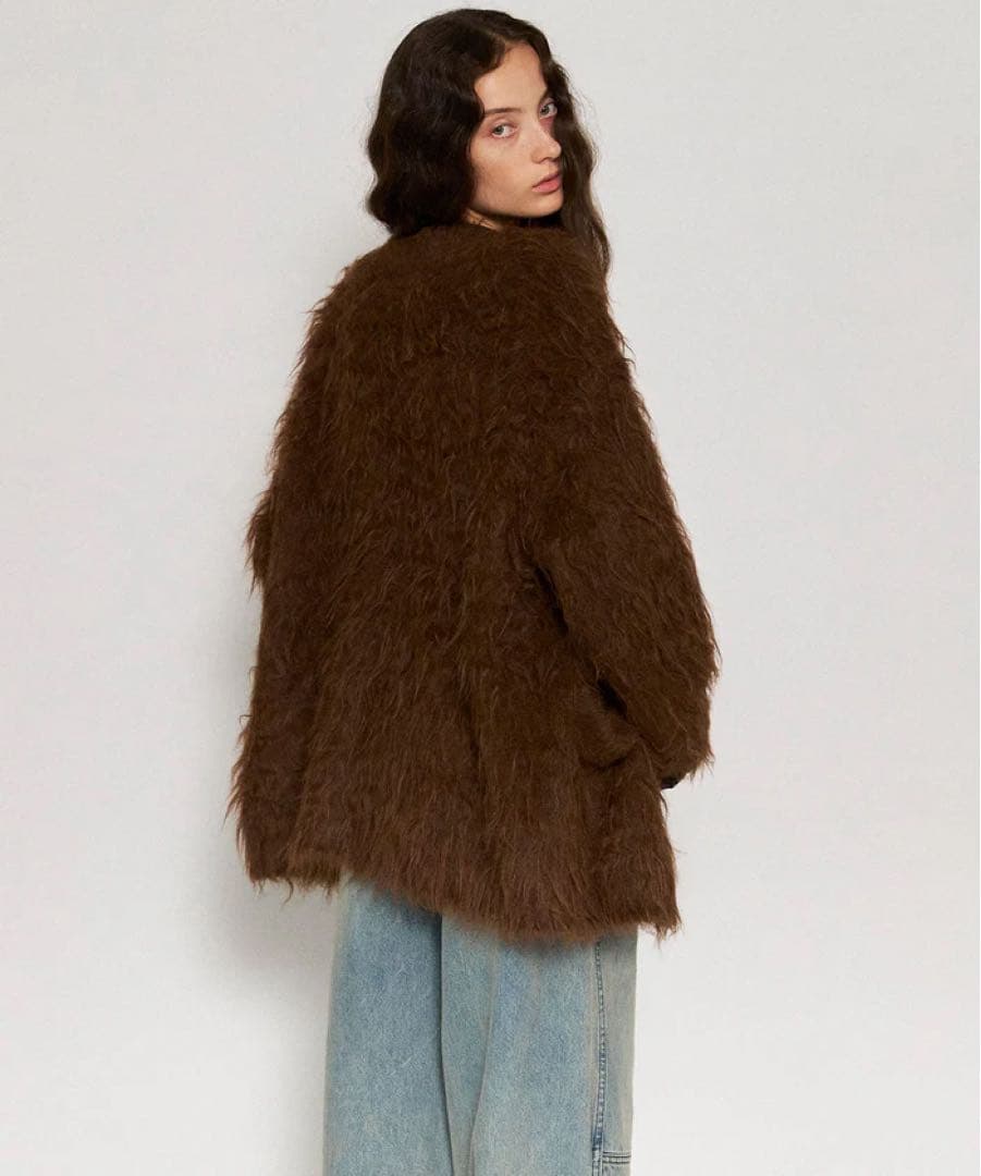 美品　メゾンスペシャル　フラッフィーシャギーカーディガン
