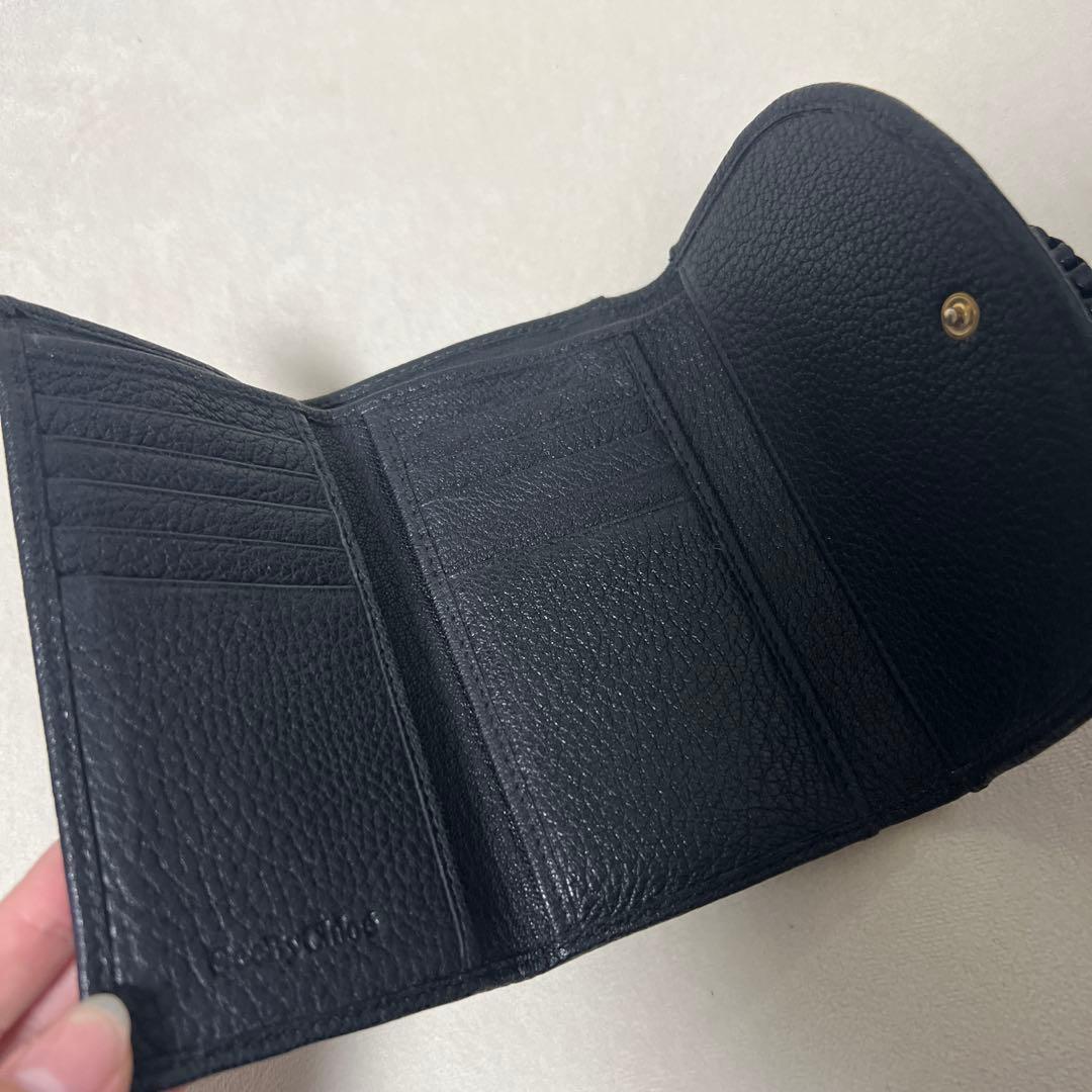 See by Chloéシーバイクロエ 三つ折り財布 小銭入 ブラック HANA