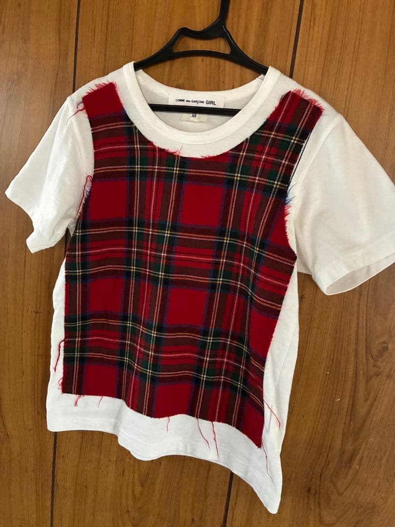 COMME des GARÇONS GIRL XS チェック柄Tシャツ