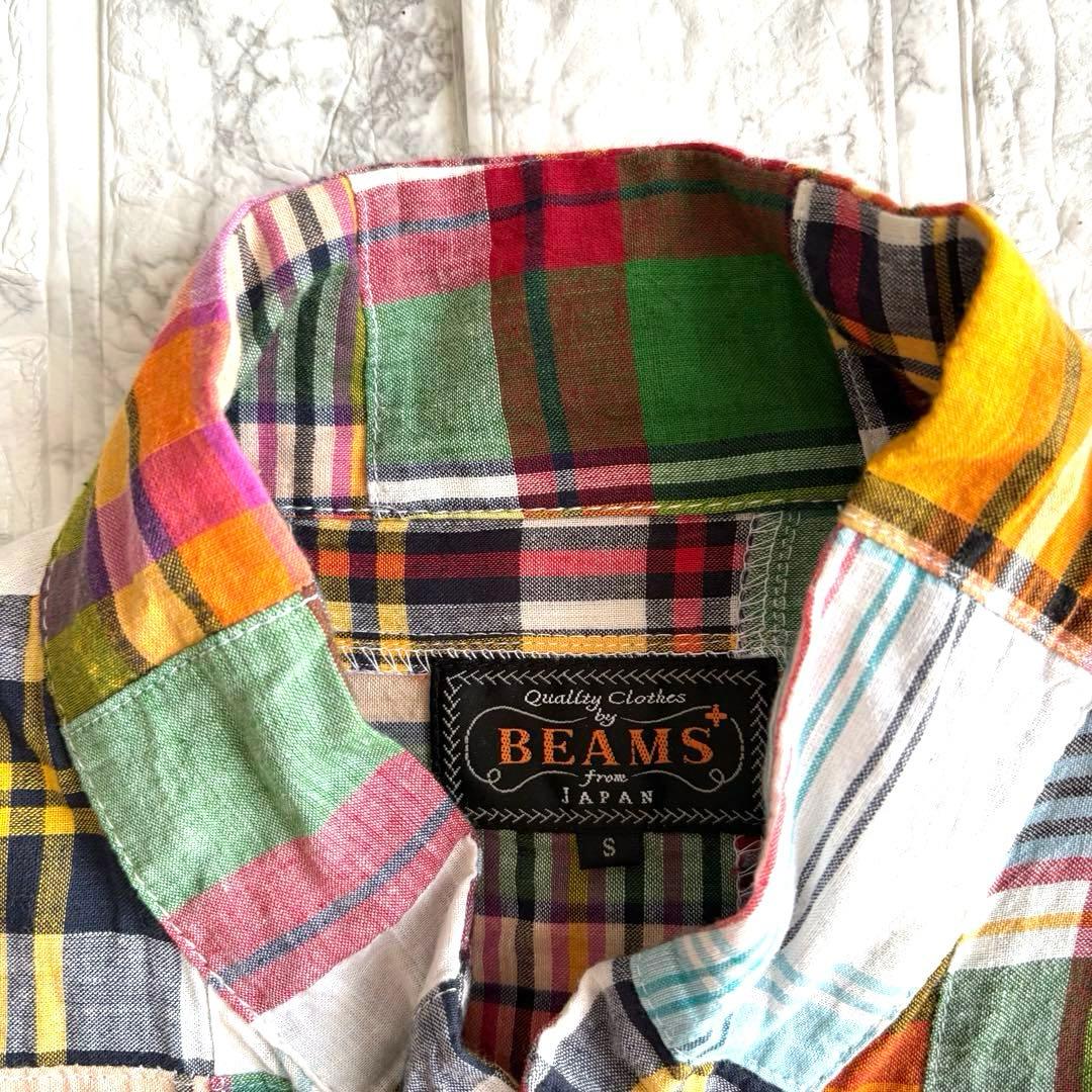 BEAMS PLUS ビームスプラス パッチワーク マドラスチェック ブルゾン