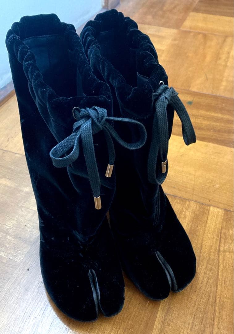 限定sale!!マルジェラタビブーツ⭐︎ベルベットTABI　ブラック 37.5