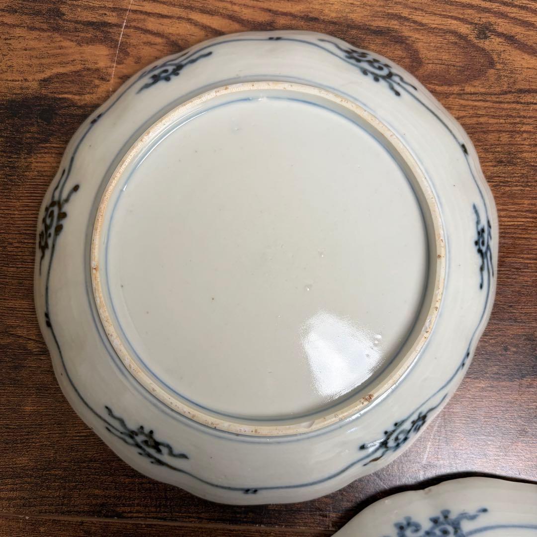 古伊万里 赤玉鯉滝上り図　大皿2客 中皿/七寸皿/お皿/アンティーク