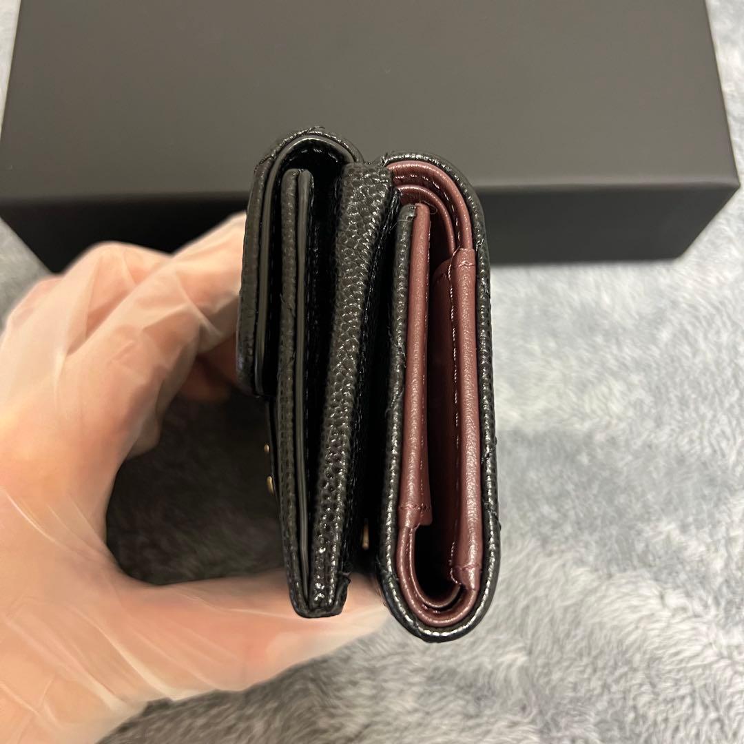 『美品』シャネルCHANEL財布三つ折り財布ミニウォレットマトラッセコンパクト