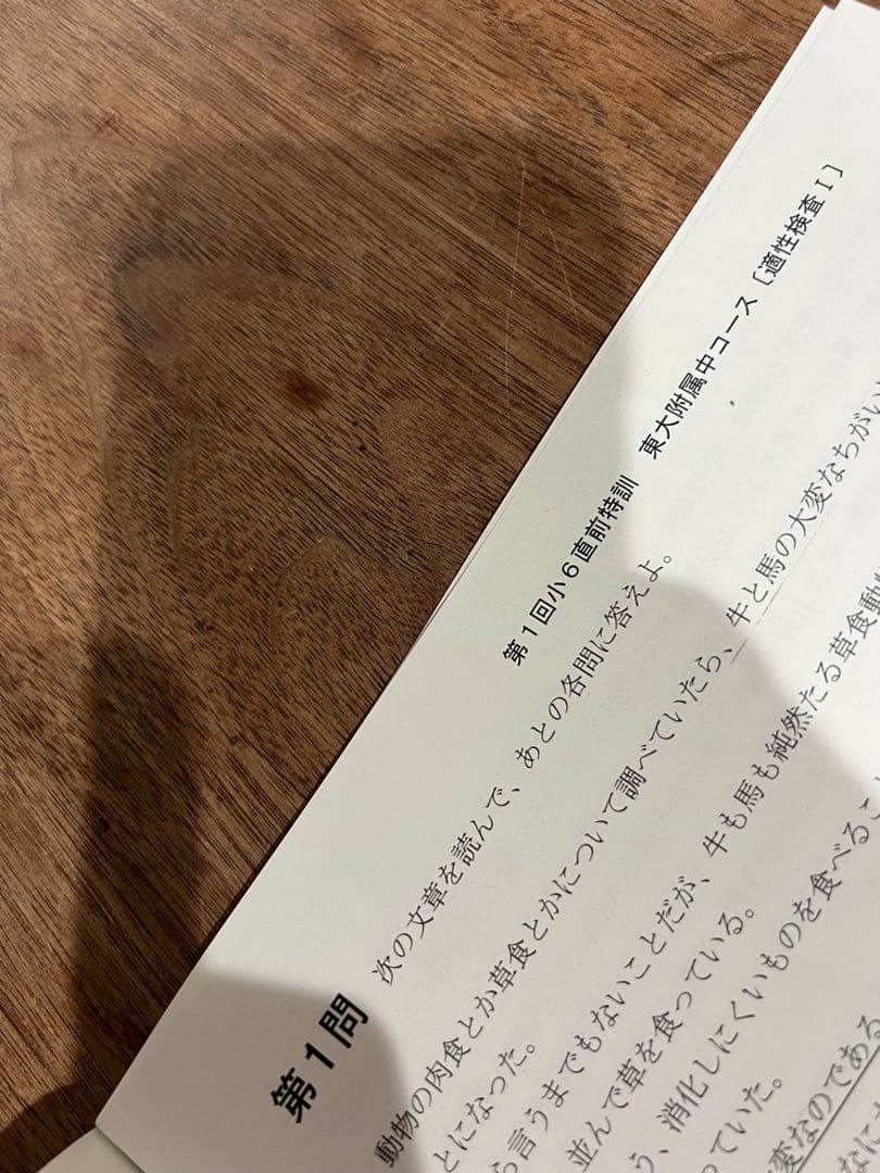 ena 東大附属中　直前特訓　１〜４回