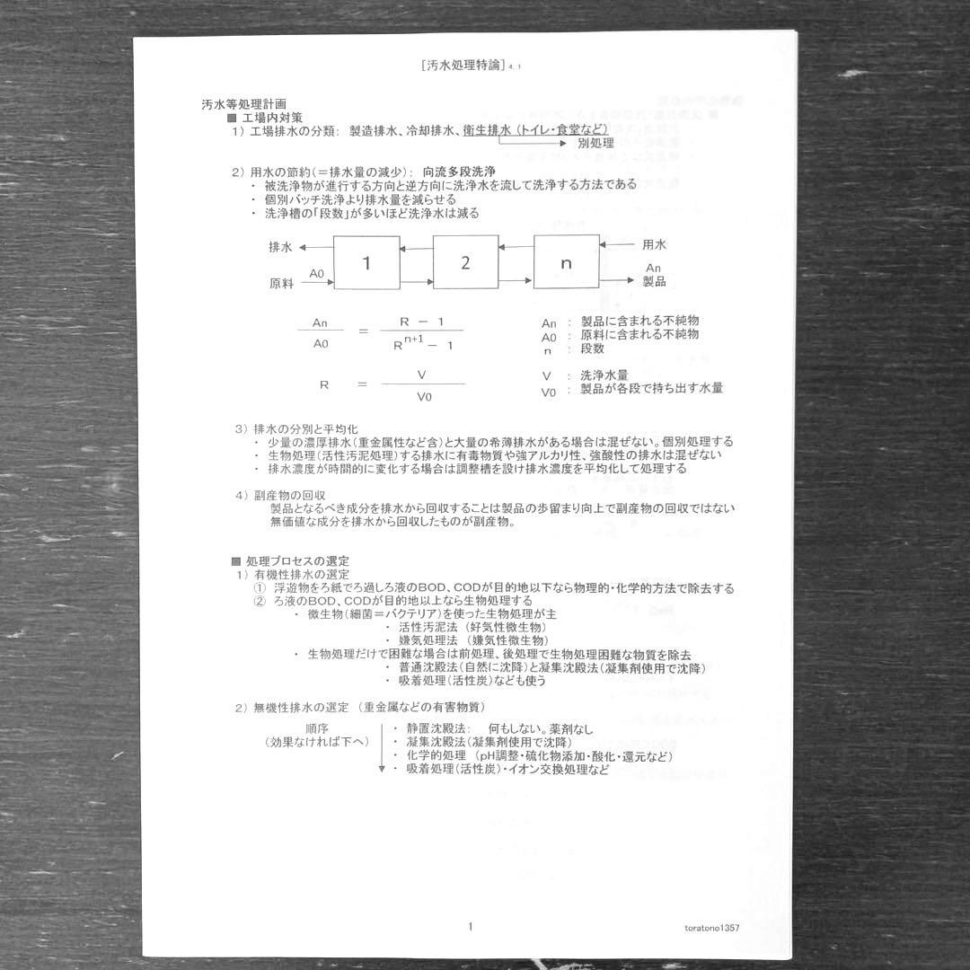 【これだけ合格ノート　水質１種】　公害防止管理者