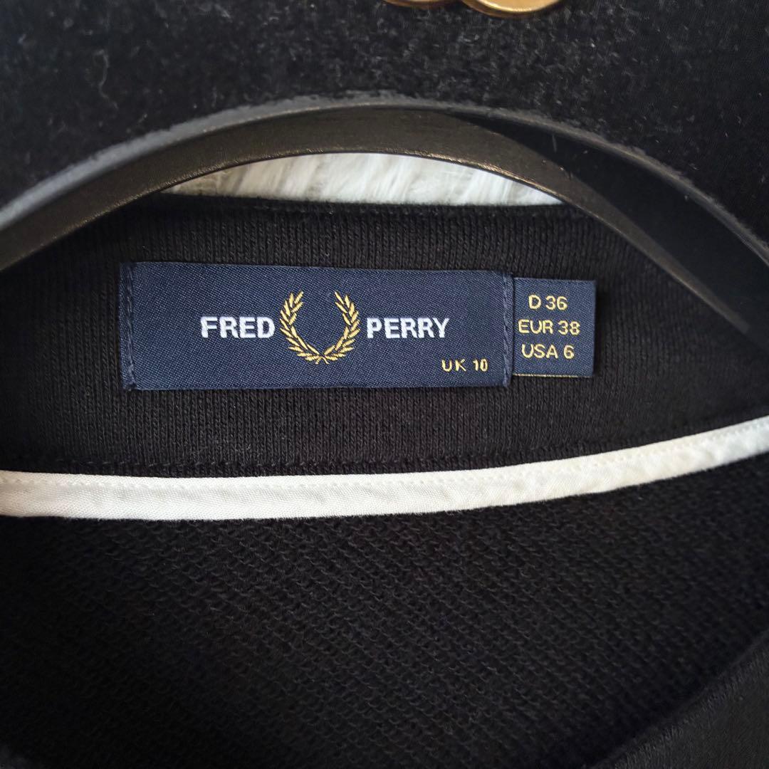 FRED PERRY フレッドペリー　ブラック　スウェット　カーディガン