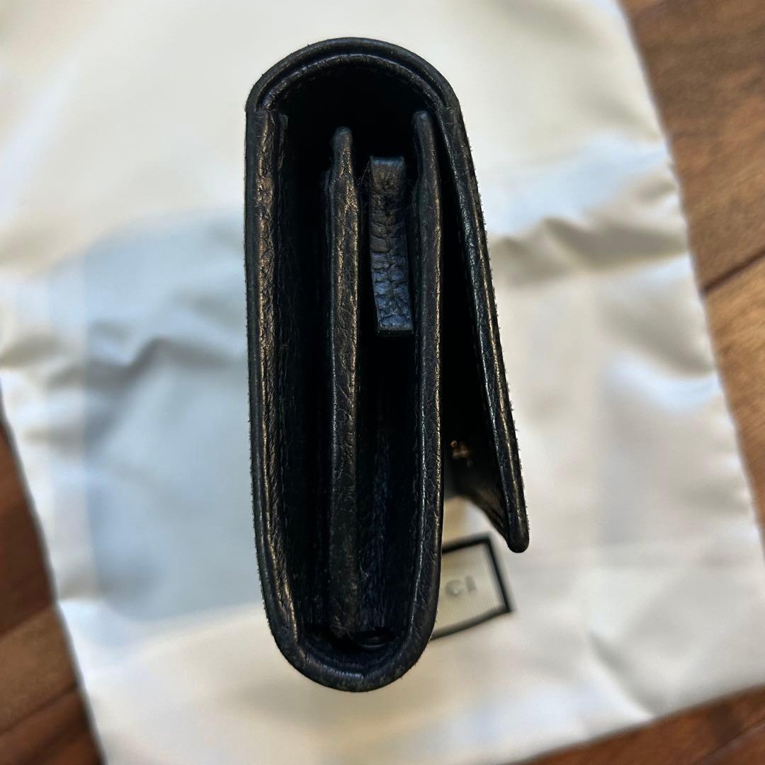GUCCI GGマーモント 二つ折り財布 ブラック