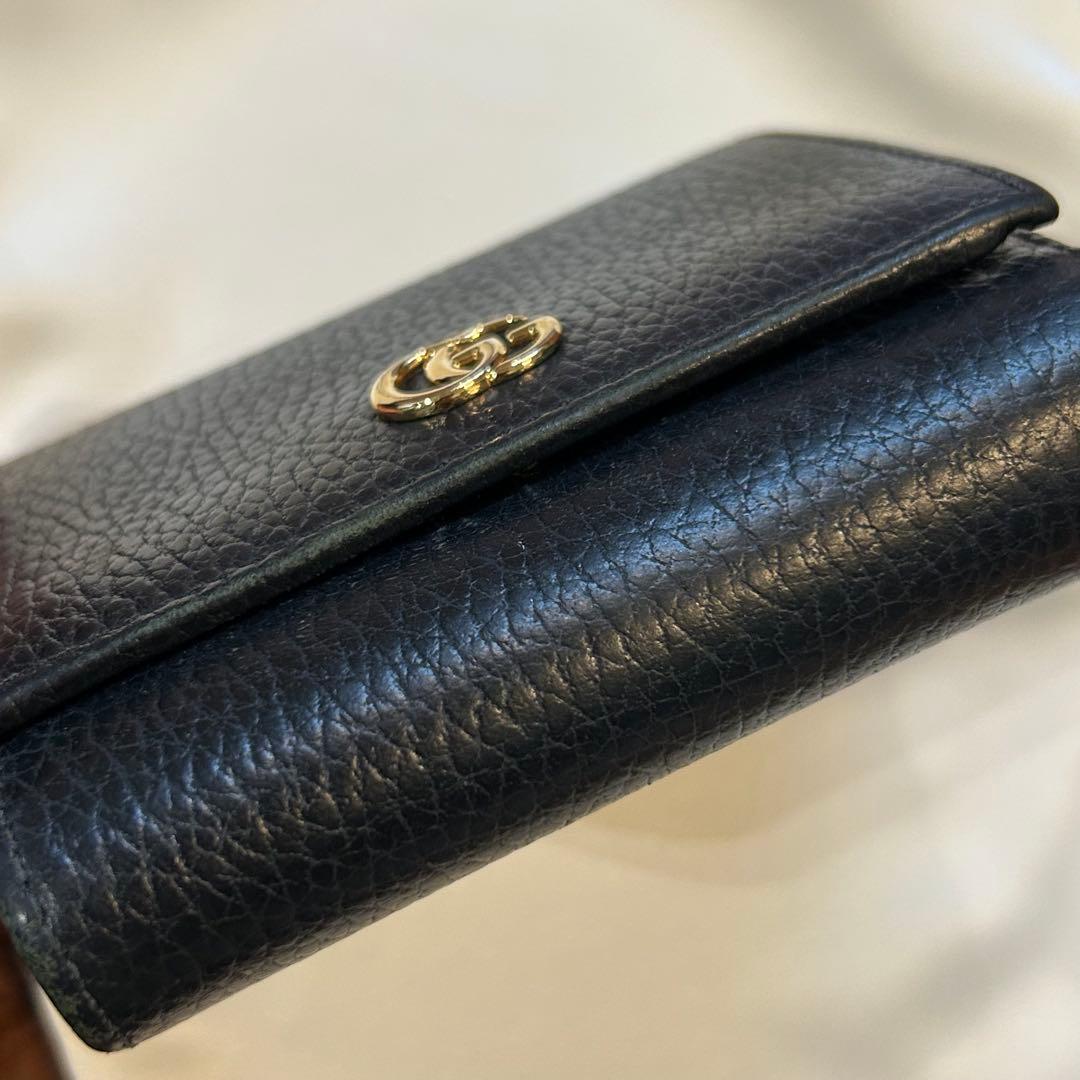 GUCCI GGマーモント 二つ折り財布 ブラック
