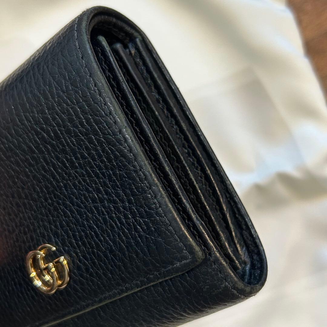 GUCCI GGマーモント 二つ折り財布 ブラック