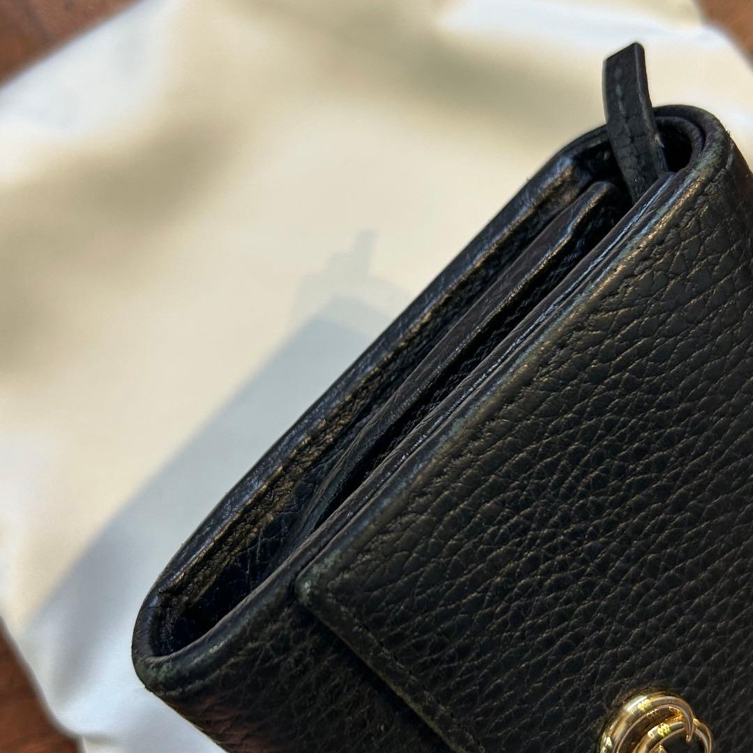 GUCCI GGマーモント 二つ折り財布 ブラック