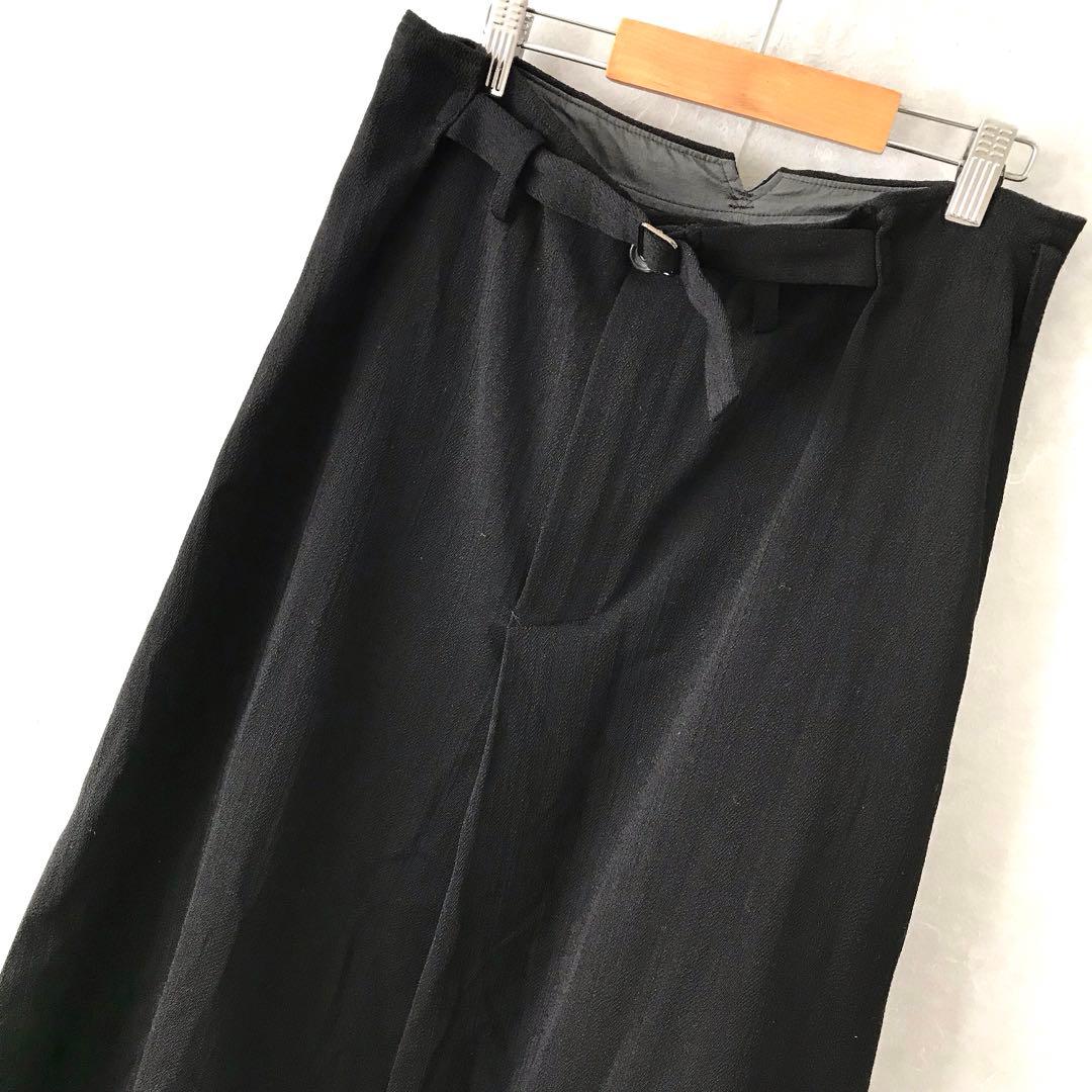 Y`s ヨウジヤマモト フレア ロングスカート 美品 ブラック フリー