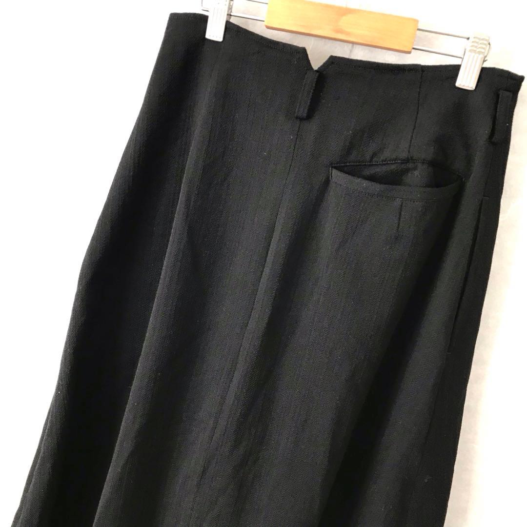 Y`s ヨウジヤマモト フレア ロングスカート 美品 ブラック フリー