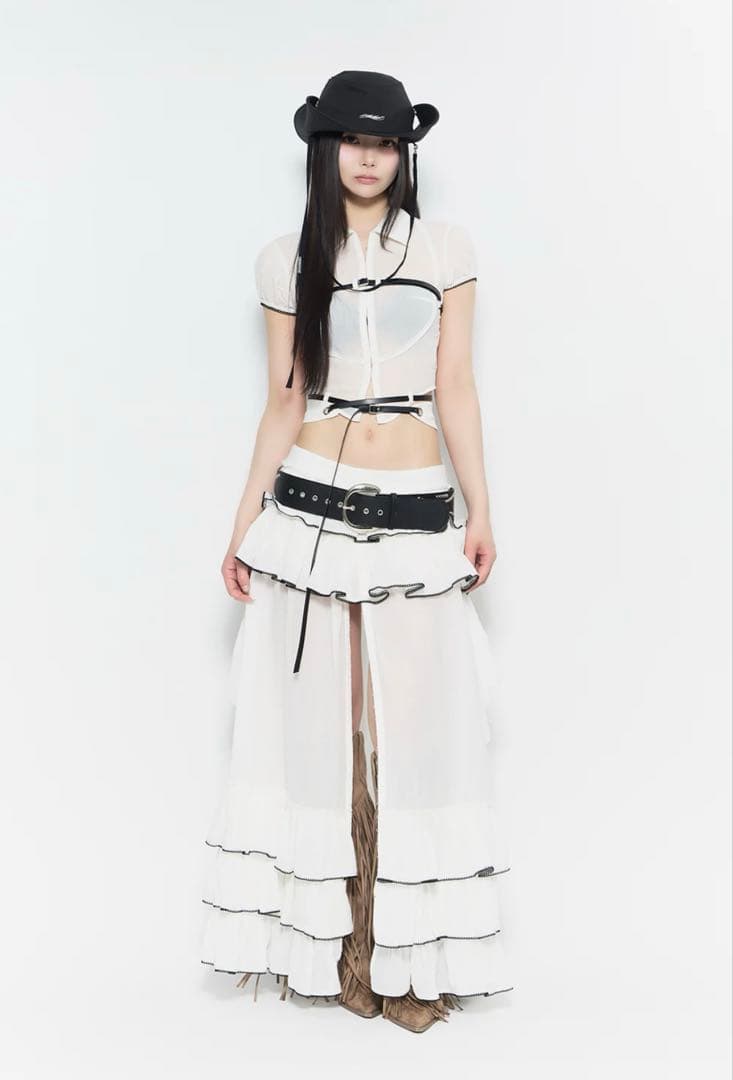 スカート the red thread frontier tiered skirt