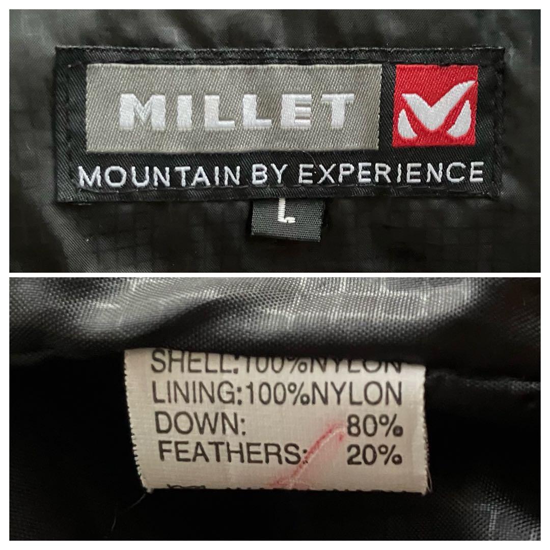 ミレーMILLETダウンベストLブラックブラウンアウトドアウェア
