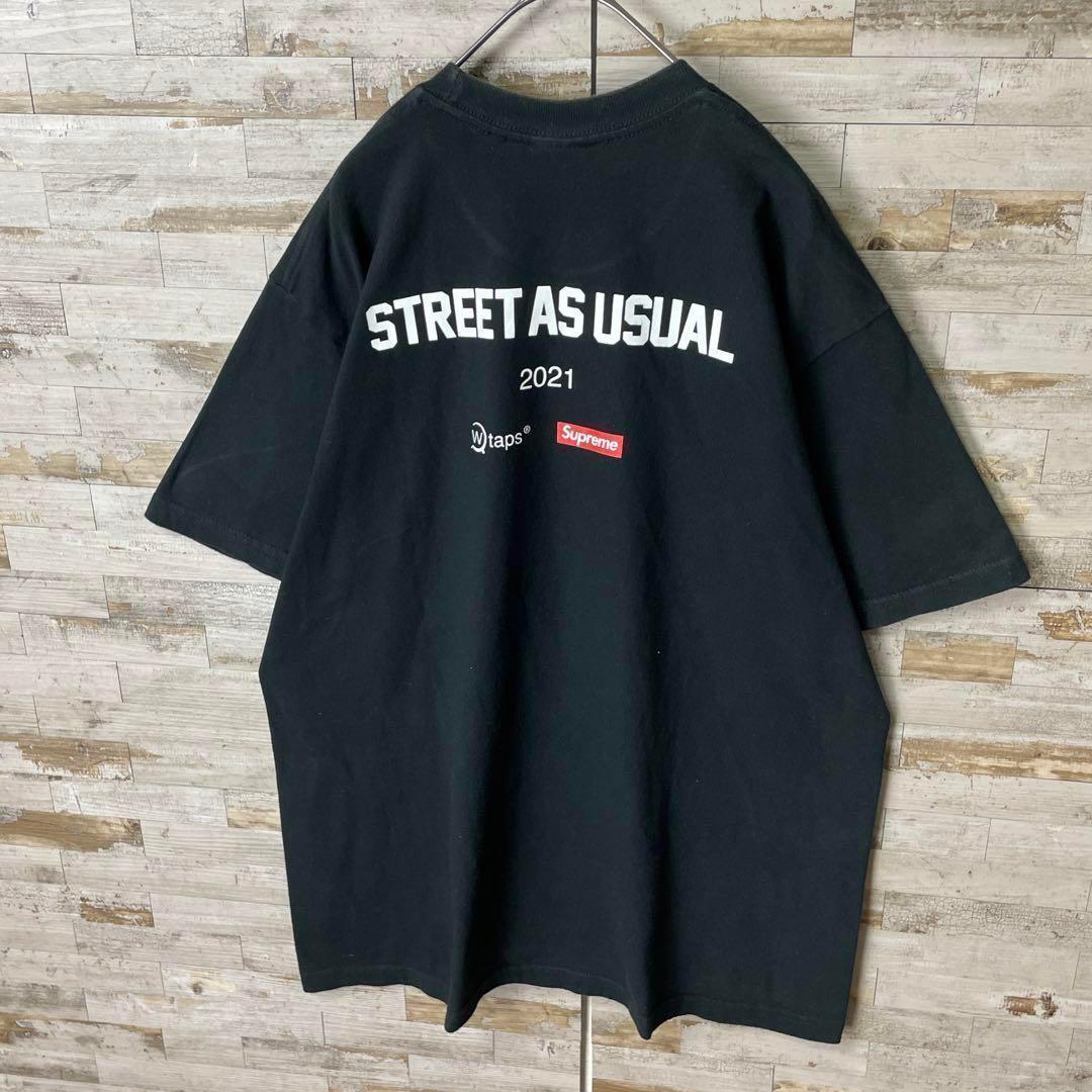 2423 U【人気コラボ】シュプリームxWTAPS ☆センタービッグロゴＴシャツ